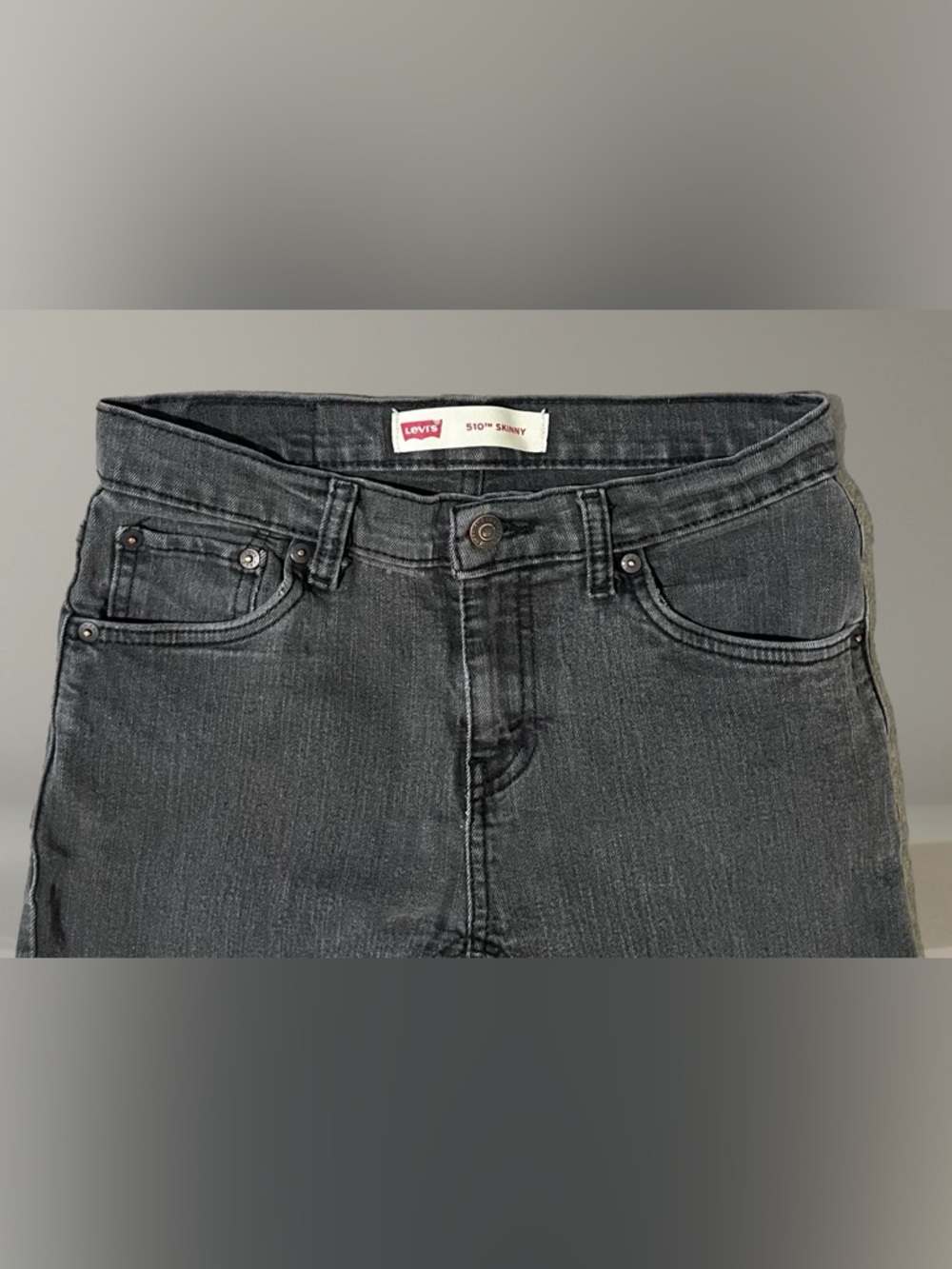 🌚 Levi’s Big Kid Boys’ Skinny Fit Jeans in Black Wash~Sz 16 Reg~Low Rise~28X30 - Picture 4 of 12